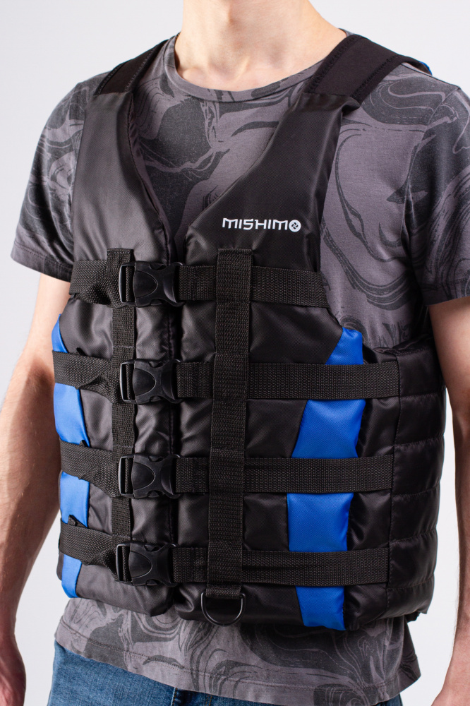Жилет спасательный MISHIMO PRO Премиум качества Черно-синий в Новомосковске