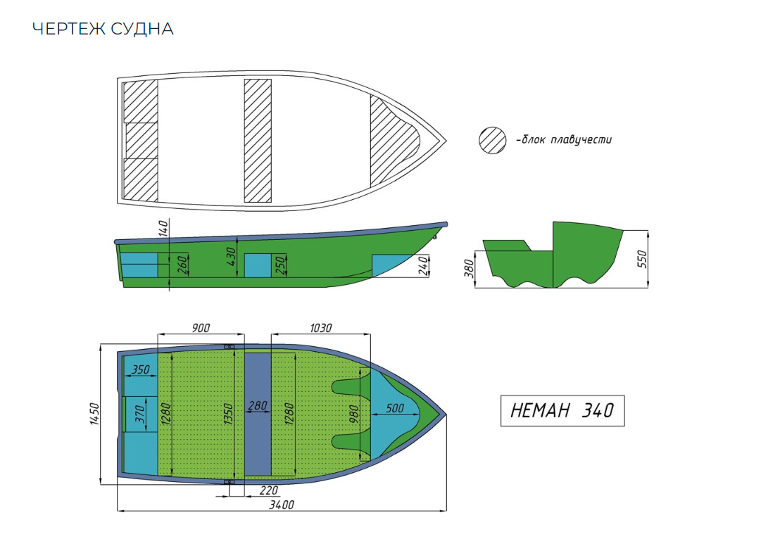 Стеклопластиковая лодка Neman-340 (тримаран) в Новомосковске