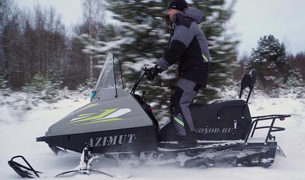 Миниснегоход Бурлак Азимут 20 л.с. , эл.запуск, реверс, тормоз гидравл, капот серый в Новомосковске