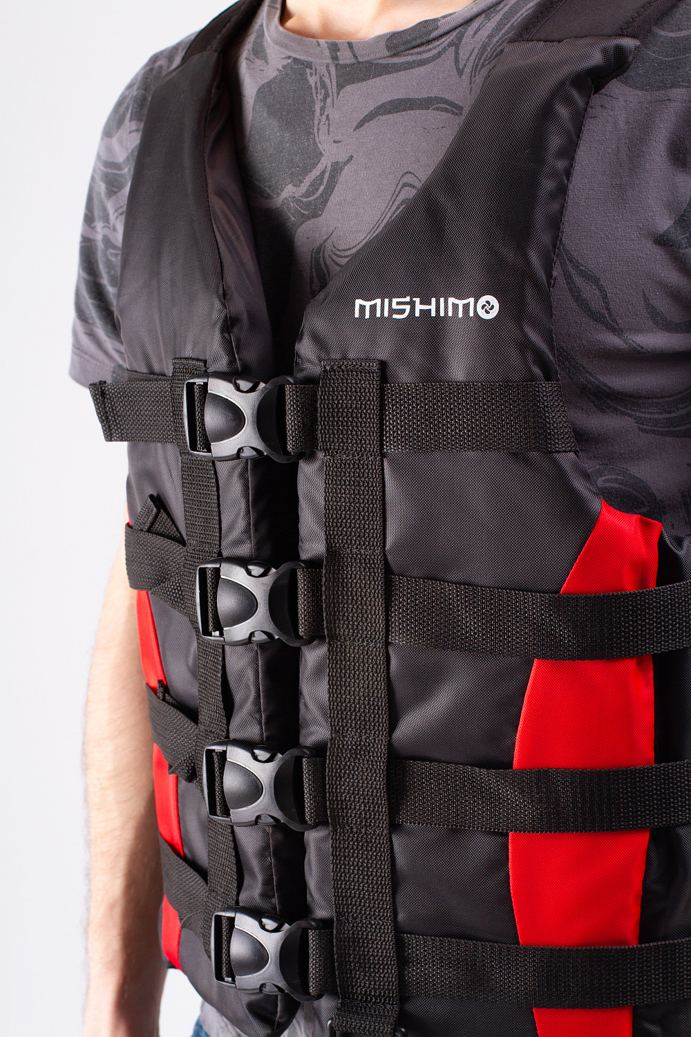 Жилет спасательный MISHIMO PRO Премиум качества Черно-красный в Новомосковске